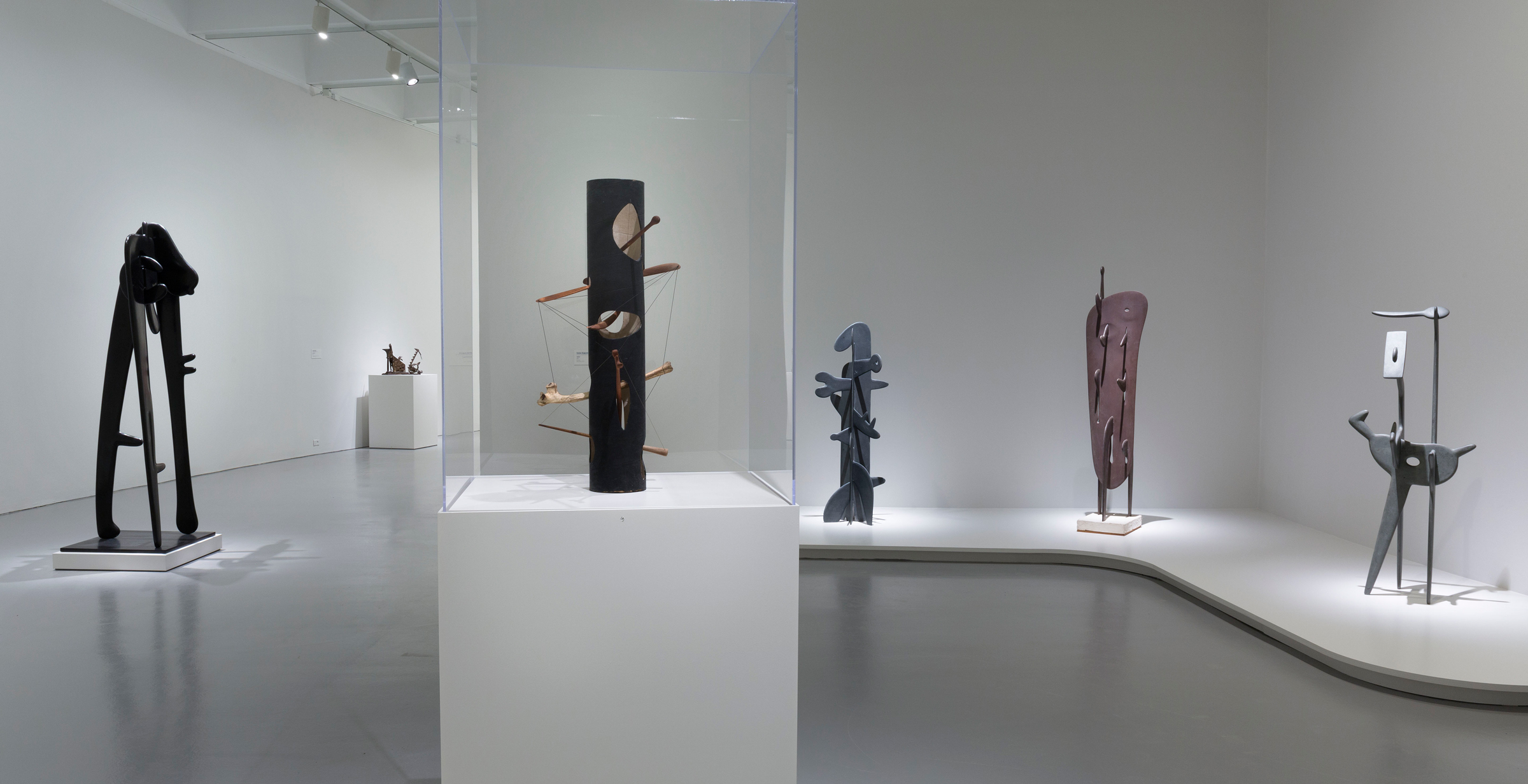 Installation view of Marvelous Objects: Surrealist Sculpture from Paris to New York