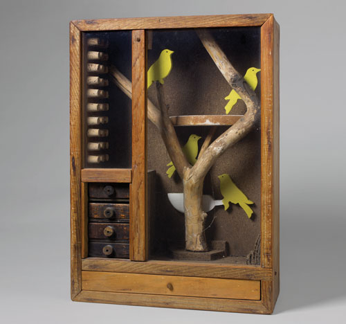 Joseph Cornell, Untitled (Aviary with Yellow Birds), c. 1948. © The Joseph and Robert Cornell Memorial Foundation/Licensed by VAGA, New York