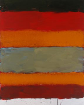 Sean Scully, Landline Zacatecas, 2015. Oil on aluminum. 98 ½ × 78 ¾ in. (249.9 × 199.9 cm). Private collection. © Sean Scully, Photographed by Robert Bean