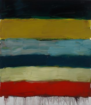 Sean Scully, Landline Orient, 2016. Oil on aluminum. 85 × 75 in. (215.9 × 190.5 cm). Private collection. © Sean Scully, Photographed by Robert Bean