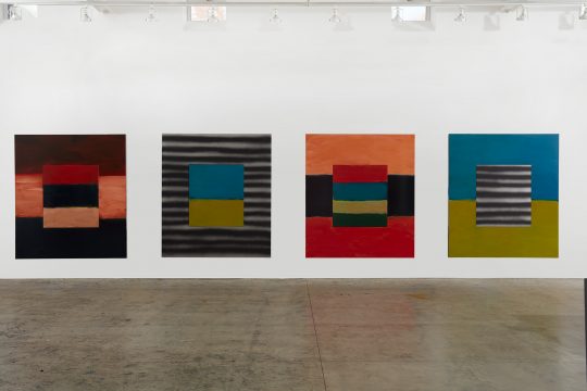 Sean Scully, Human Too, 2017. Oil on aluminum. Four panels, each 85 × 75 in. (215.9 × 190.5 cm). Private collection. © Sean Scully, Photographed by Robert Bean