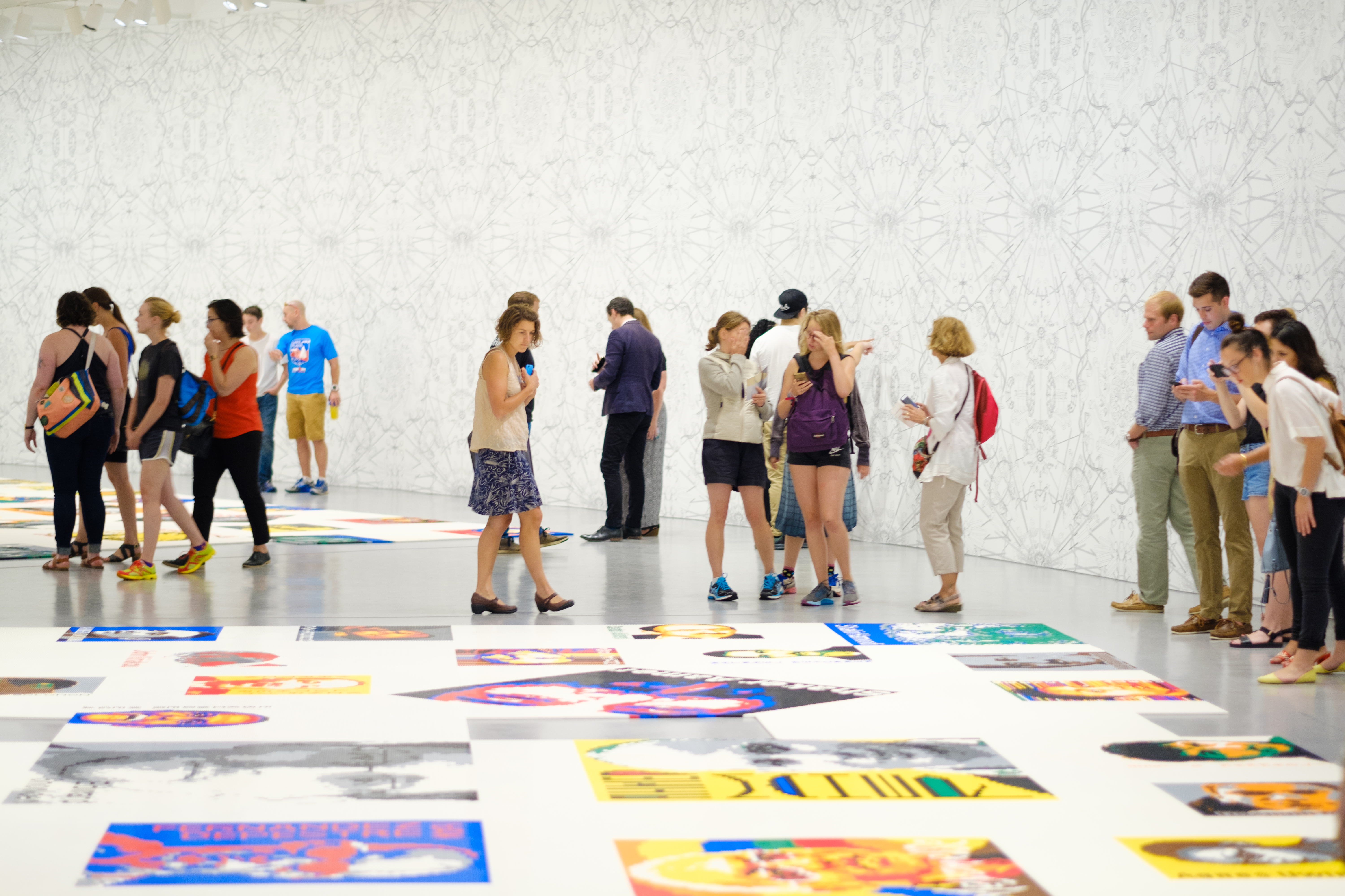Visitors in gallery, Ai Weiwei Trace at Hirshhorn