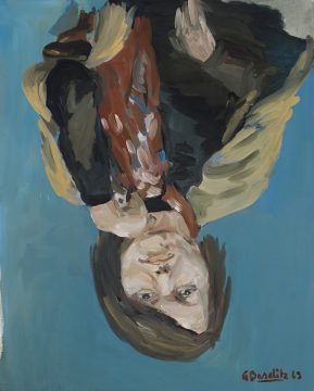 Georg Baselitz, Porträt Elke I (Portrait of Elke I), 1969. Synthetic resin on canvas, 162 x 130 cm. Privately owned. © Georg Baselitz 2018. Photo: Jochen Littkemann