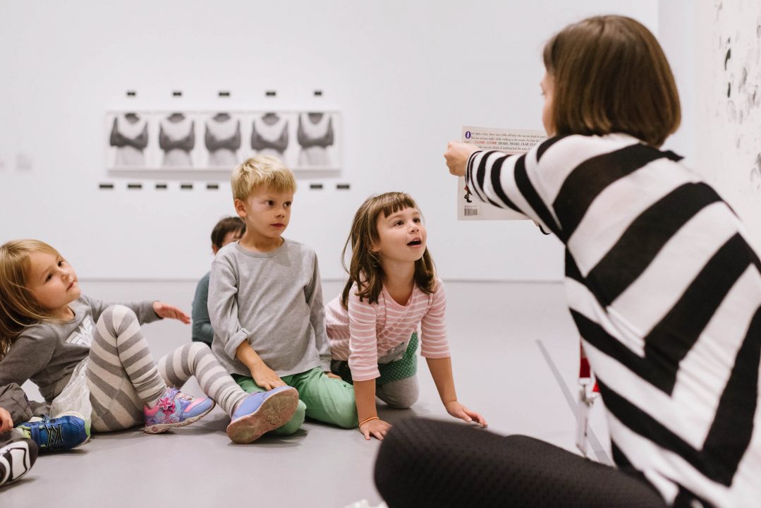 Children in gallery for STORYTIME