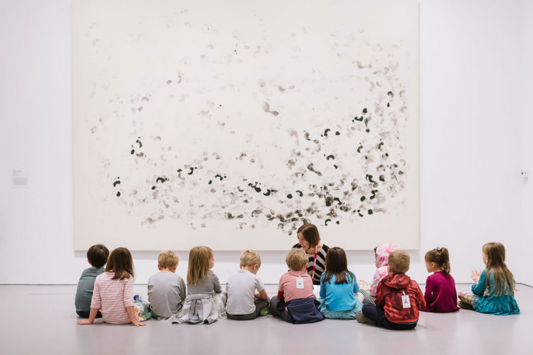 Children in gallery participating in STORYTIME