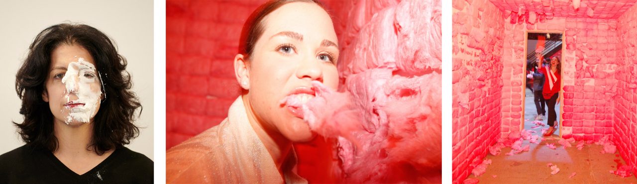 Jennifer Rubell's dessert performance PADDED CELL. Room made out of cotton candy.