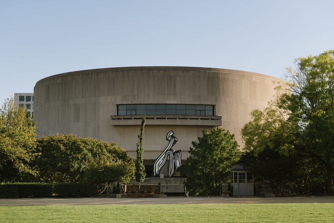 View of Hirshhorn Museum and Sculpture Garden from the national mall
