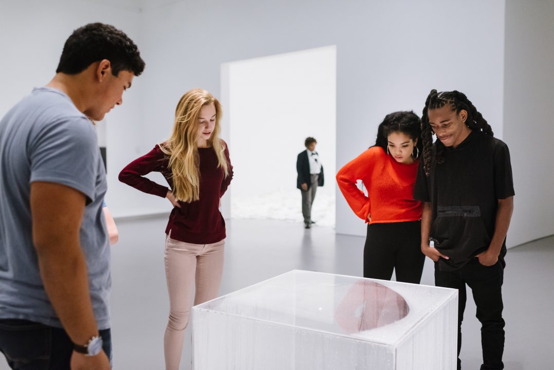 Teens in the gallery