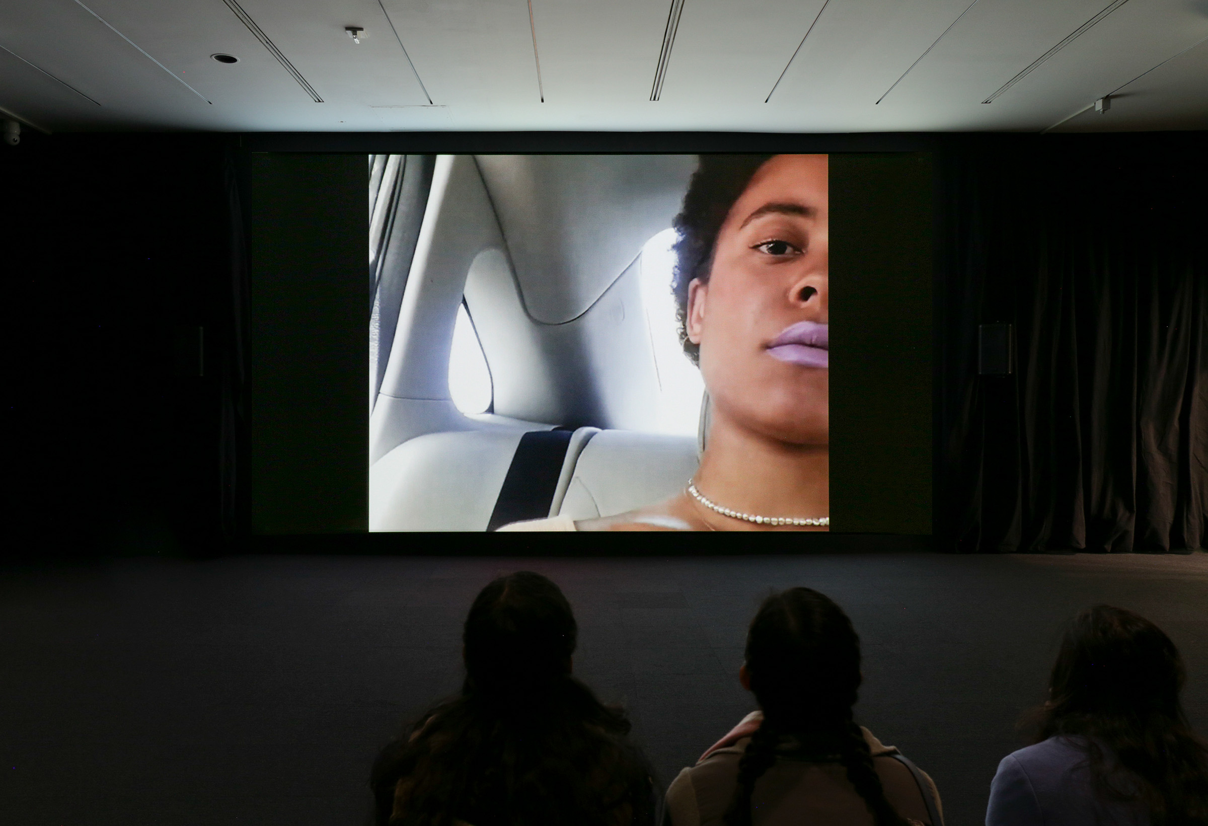 Installation view of Arthur Jafa, “Love is the Message, The Message is Death,” 2016 in “The Message: New Media Works” at the Hirshhorn Museum and Sculpture Garden, 2017. Courtesy of Arthur Jafa and Gavin Brown’s enterprise, New York/ Rome. Photo: Cathy Carver