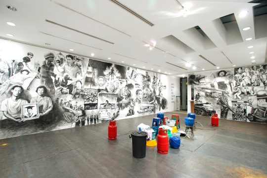 Rirkrit Tiravanija, Who’s Afraid of Red, Yellow, and Green?, 2010 at 100 Tonson Gallery, Bangkok. Image courtesy of 100 Tonson Gallery, Bangkok