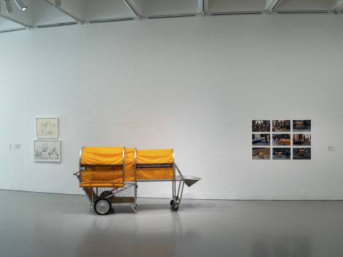 Photo of Krzysztof Wodiczko's Homeless Vehicle, Variant 5 installed in Manifesto: Art x Agency