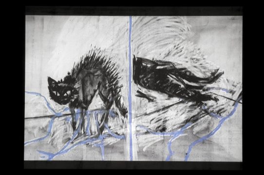 Screen capture from William Kentridge, Stereoscope, 1999