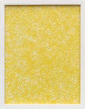 Bright yellow printed textured with spots of white throughout