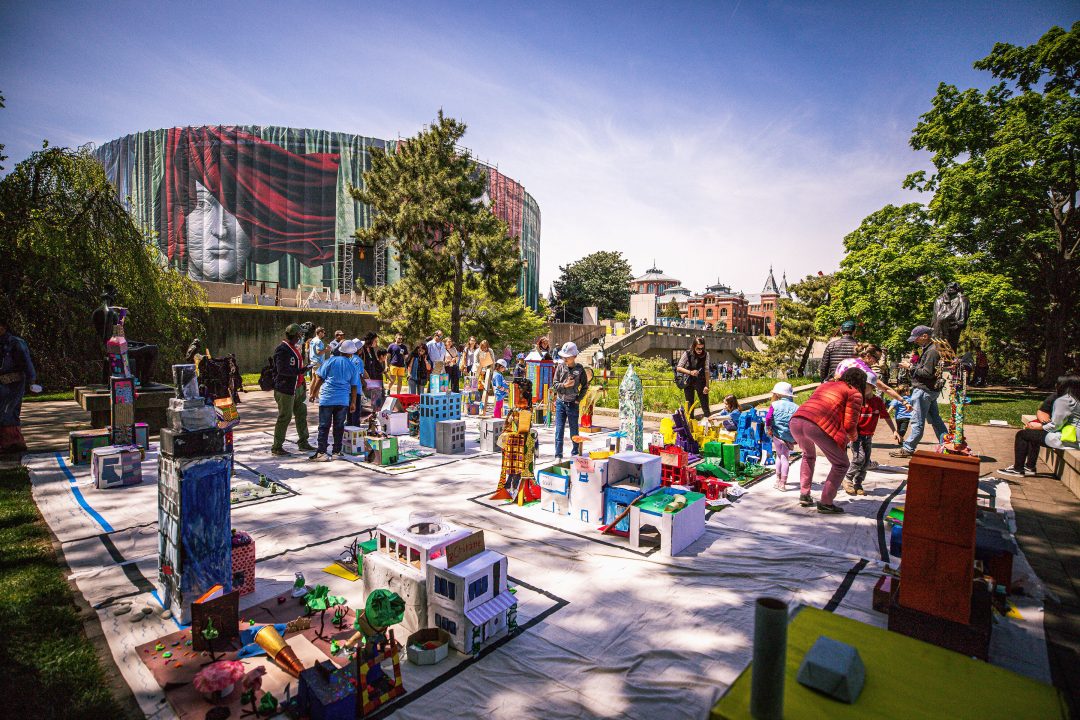 The Hirshhorn's Sculpture Garden is transformed into an outdoor creative space and laboratory for building.