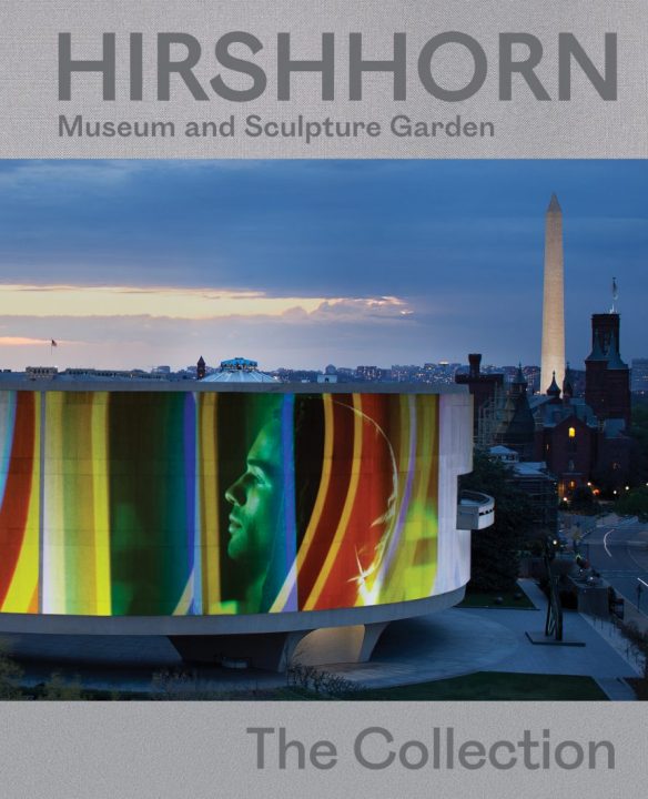 Text reads "Hirshhorn Museum and Sculpture Garden: The Collection" image shows artwork encased Hirshhorn building against national mall