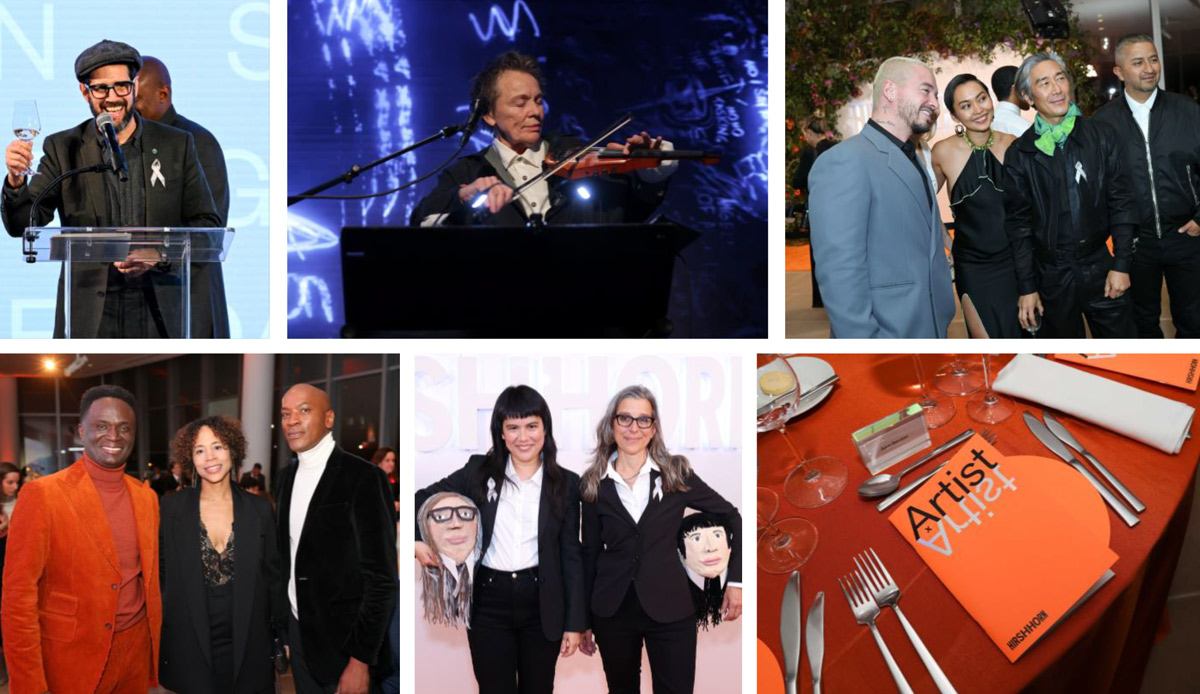 Collage of artists and attendees at Hirshhorn Gala