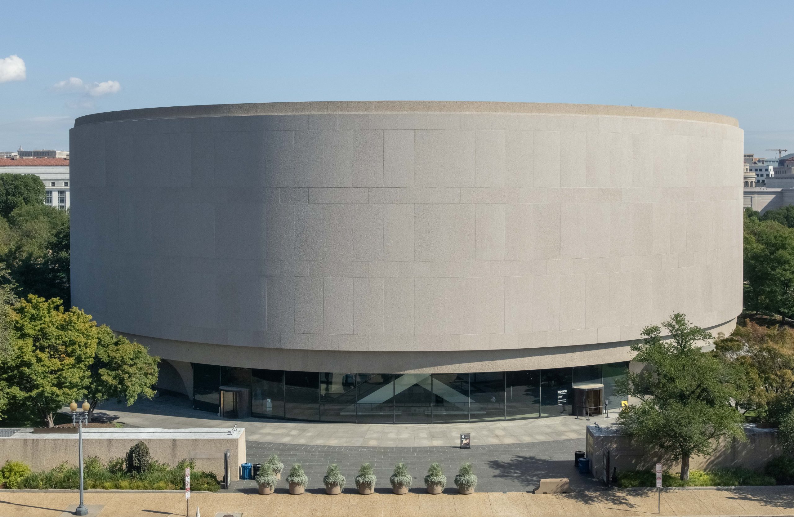 grey circular building